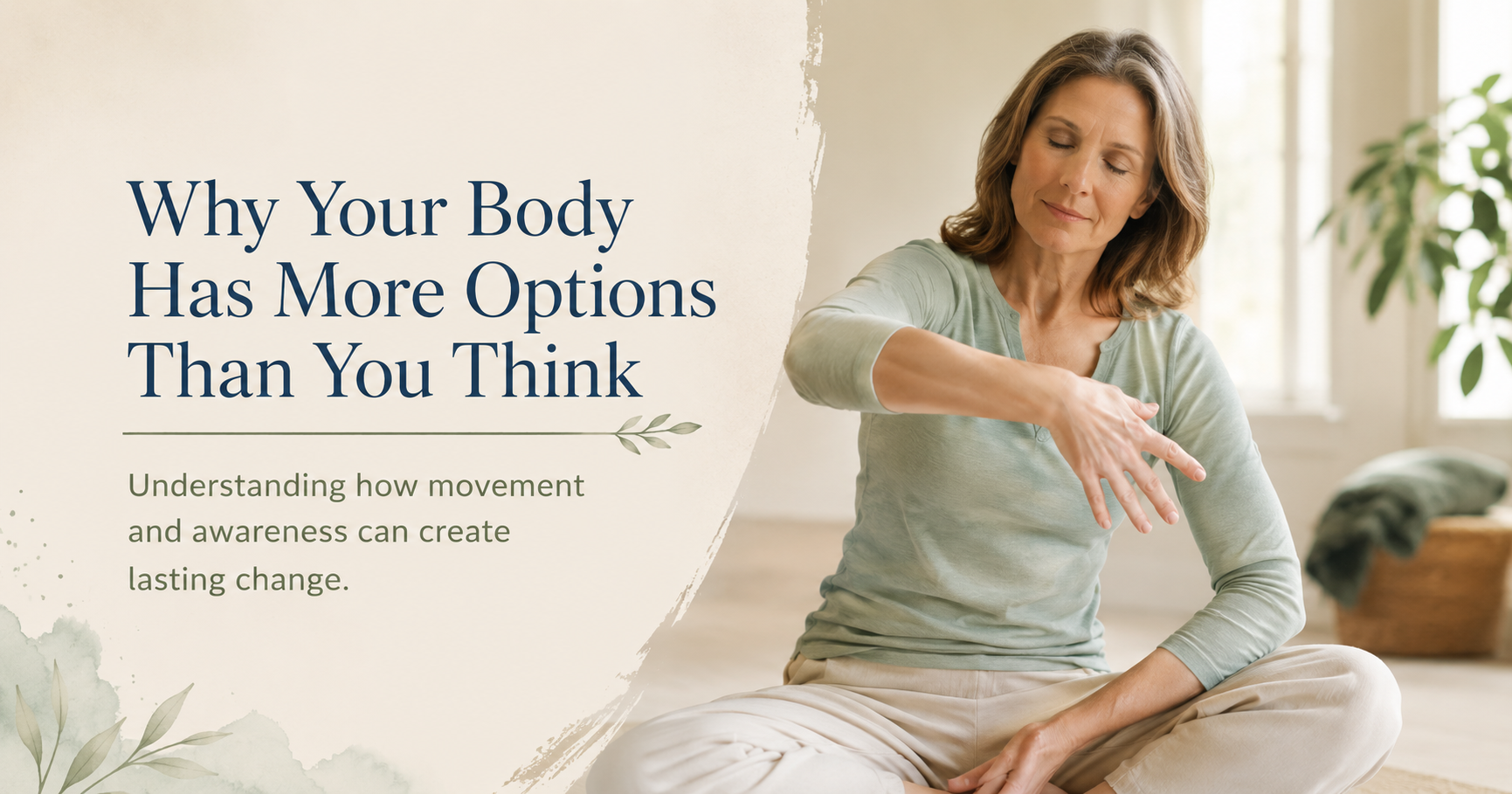 why-your-body-has-more-options-montgomery-somatics Person exploring comfortable movement during a somatic education session at Montgomery Somatics